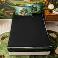 thumbnail image 4 of Erosebridal Dinosaur Wildlife Zipper Twin Comforter Sets with Fitted Sheet and 2 Pillowcases for Boys Men, Green Jungle Scene Dino Zipper Bedding Set, Black Reversible, 4-Piece, 4 of 7