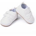 thumbnail image 4 of Baby Boys Girls Moccasins Oxford Sneakers PU Leather Rubber Sole Infant Loafers Anti-Slip Toddler First Walkers Crib Dress Shoes, 4 of 6