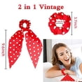 thumbnail image 3 of 5PCS Hair Scarf Scrunchie Set 2 in 1 Polka Dot Hair Scrunchie Hair Scarf Tie, 3 of 10