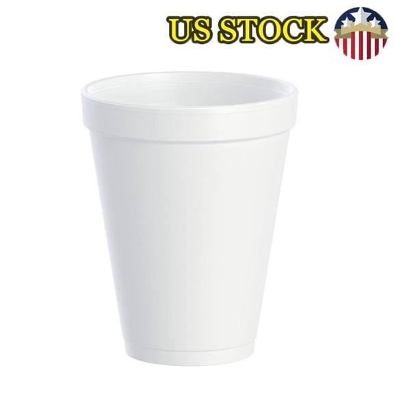12 Oz Foam Cup Disposable Cups Leak Proof White Insulated Foam Cup Drinkware