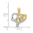 thumbnail image 2 of Auriga Fine Jewelry 14K Yellow Gold Rhodium Plated Love Pendant for Women (L-19 mm,W-15 mm), 2 of 5