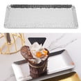 thumbnail image 4 of Dessert Tray Plate, Hammered Stainless Steel Pastry Serving Tray Mirror   For Restaurant Silver,Gold, 4 of 8