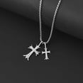 thumbnail image 2 of 2 Pcs Collier double Croix vintage Personnalité Diamant, 2 of 4