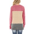 thumbnail image 4 of Sexy Dance V-Neck Tunic Tops for Women Long Sleeve Casual Loose T-Shirts Splicing Mid-Length Leisure Loungewear Womens Tops T Shirts Blouses, 4 of 6