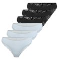 thumbnail image 1 of ONLY Braguitas brasileñas para mujer, paquete de 6 - ONLCHLOE LACE BRAZIL, encaje Negro/Azul claro XS (X-Small), 1 of 7