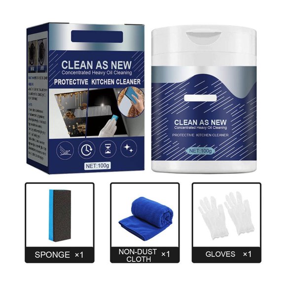 Kitchen Cleaning Powder Heavy Oil Cleaning Powder Range Hood Stove Faucet Oil Dirt Clean 100g Small Bathroom Cleaning Vinegar Cleaning Scrub Brushes