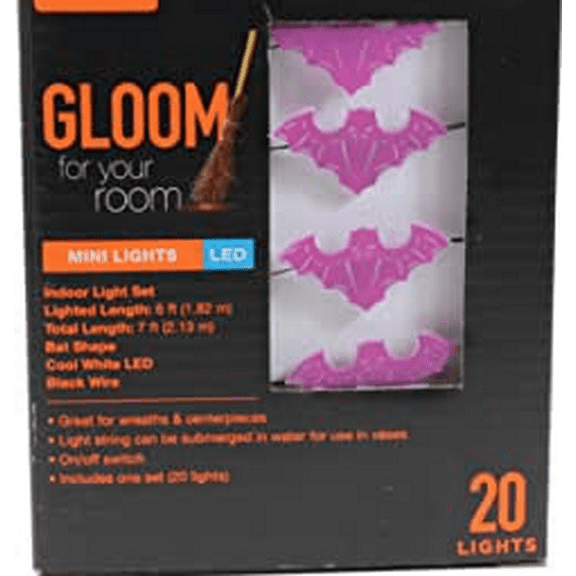 Gloom For Your Room Mini Lights Bats - 20 Lights