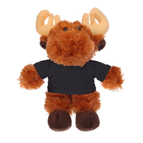 Plushland 8 Inch Floppy Moose with Tee Plush Stuffed Animal Personalized Gift - Custom Text on Shirt - Great Present for Mothers Day, Valentine Day, Graduation Day, Birthday