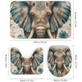 thumbnail image 3 of 4Pcs Elephant Fantasy Shower Curtain Set with Rugs, Toilet Lid Cover and Bath Mat, Bohemian Plant Floral Leaf Bathroom Curtains Decor Shower Curtains, 72" x 72", 3 of 8