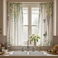 thumbnail image 3 of Sage Green Kitchen Curtains, Bathroom Window Curtains Short, Eucalyptus Leaves Gold Floral Spring Plant Boho Small Drapes 36 Inch Botanical Butterfly Bedroom Window Treatment Tiers 2 Panels, 3 of 5