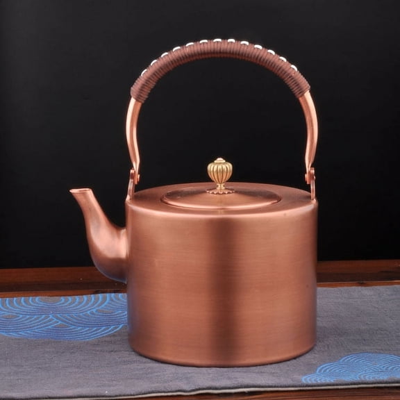 Pure Copper Pot, Boiling Kettle, Handcrafted Large Capacity 2.2-liter Thick Uncoated Tea Set