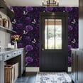 thumbnail image 6 of Peel and Stick Wallpaper Purple Roses Butterflies Dark Wall Mural 17.7in x 9.8ft Self Adhesive Removable Wall Paper Renter Friendly Wallpaper for Nursery Bedroom Cabinets, 6 of 8