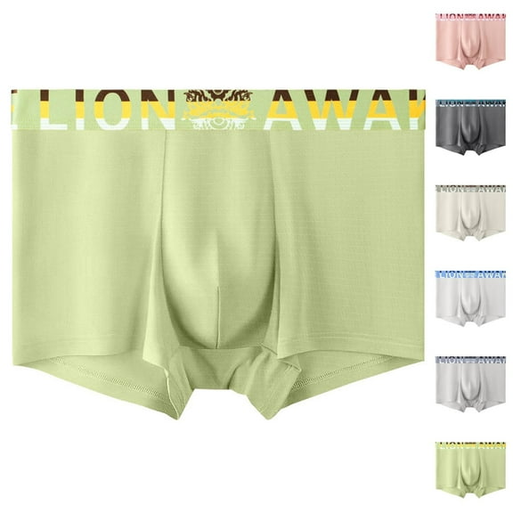 UVEASISHA Mens Underwear Boxer Briefs Quick Dry Breathable Panties Ice Silk Cool Sports Underpants Green 3XL