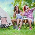 thumbnail image 6 of 600D Oxford Camping Chair Portable Foldable Chair Supports 220 lbs for Picnic, Fishing, Backpacking Pink Christmas Pattern, 6 of 8