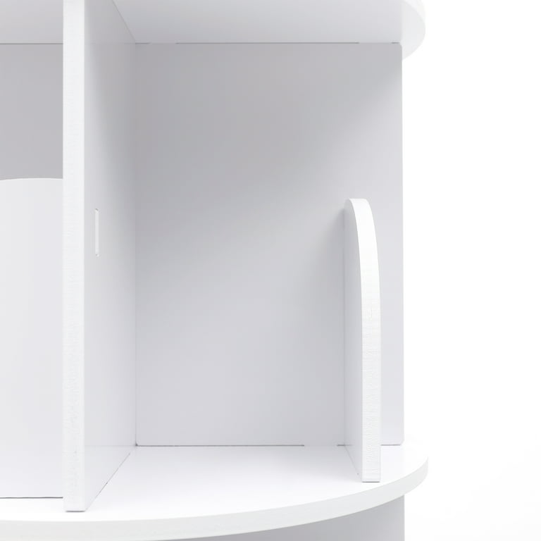 YIYIBYUS 15.7 in. White Rotating Bookshelf 360° Display Floor