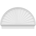 thumbnail image 3 of Ekena Millwork 42"W x 27-3/4"H x 2-3/4"P Half Round Sunburst Architectural Grade PVC Combination Pediment, 3 of 7