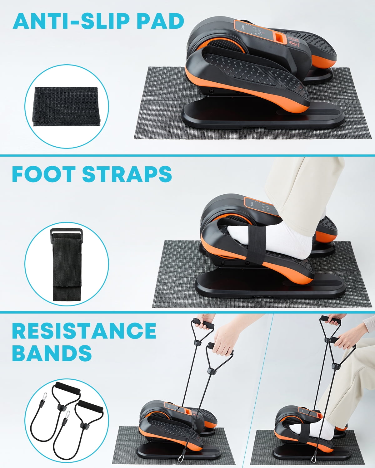 Gonex Under Desk Ellipticals Machine Electric for Seniors, Seated Pedal Exerciser with Remote Control & 16 Level Speeds