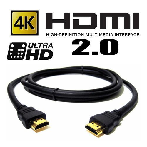 GlobalTone Câble HDMI Haute Vitesse 2.0, 4Kx2K, 4096x2160, 18Gbps, Noir, 6ft