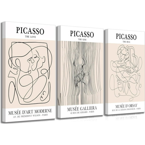 3 Pcs Abstract Gold Geometric Boho Canvas Wall Art Mid Century Modern Minimalist Aesthetic Luxury Metal Artwork Pictures Wall Decor Posters Prints for Living room Bedroom Office Home Decoration