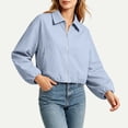 thumbnail image 5 of Tdoqot Womens Cropped Bomber Jackets- Lightweight Zip Up Trendy Casual Long Sleeve Fall Track Jacket Light Blue Size S, 5 of 8