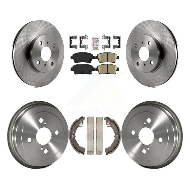 Transit Auto Front Rear Disc Brake Rotors Ceramic Pads and Drum Kit for Car 2001-2005 Toyota Echo K8A-105227