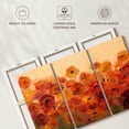 thumbnail image 6 of Elephant Stock Vibrant Summer Poppies Wall Art - Horizontal Multi Panel Canvas - Living Room Wall Decor - Floral And Botanical Multi Panel - Orange And Green Decor By Silvia Vassileva - 65" x 42", 6 of 8