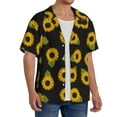 thumbnail image 4 of Vsdgher Sunflowers Print Men's Wrinkle Free Untucked Cuban Shirt Business Casual Button Down Shirts Short Sleeve Shirt, 4 of 7