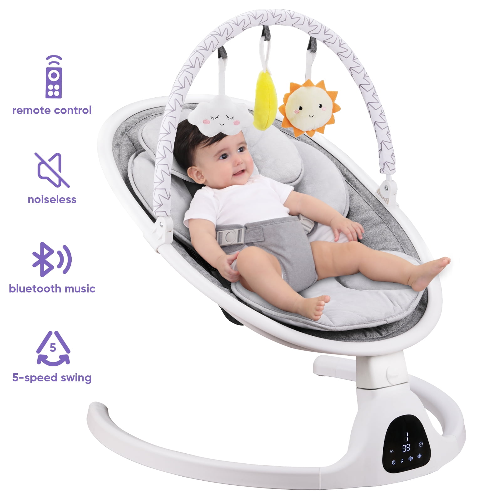 DR.J Professional Baby Swings for Infants, Electric Touch Screen Swing