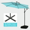thumbnail image 6 of Ainfox 10ft Cantilever Offset Patio Umbrella with Sandbags Weighted Base and Cross Base - Outdoor Market Umbrella, Easy Tilt Adjustment,Blue, 6 of 7