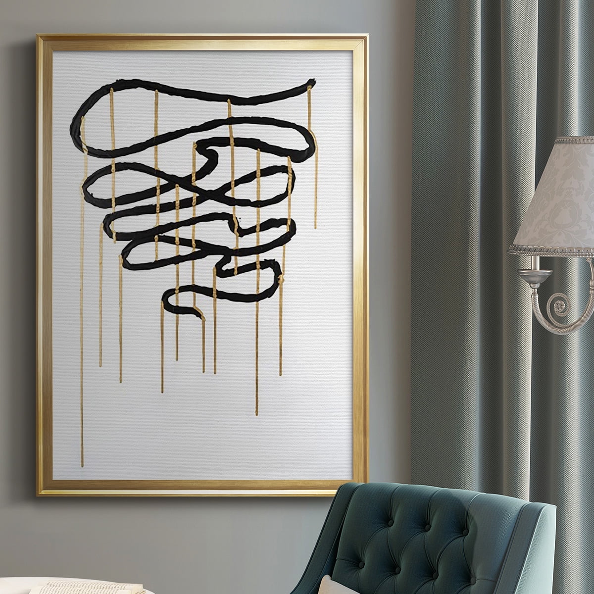 Weeping Ribbon I Premium Framed Print, in Gold, Black, or Silver - Ready to Hang