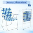 thumbnail image 3 of Costway 2PCS Folding Beach Chair Camping Lawn Webbing Chair Lightweight 1 Position Blue, 3 of 9