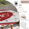 thumbnail image 6 of Valentine's Day Fitted Tablecloth with Elastic Edged, Round Table Cloth for Dining Table, Red Love Heart Roses Romantic Wooden Waterproof Oil Proof Table Cover for Indoor Outdoor 36"-44", 6 of 8