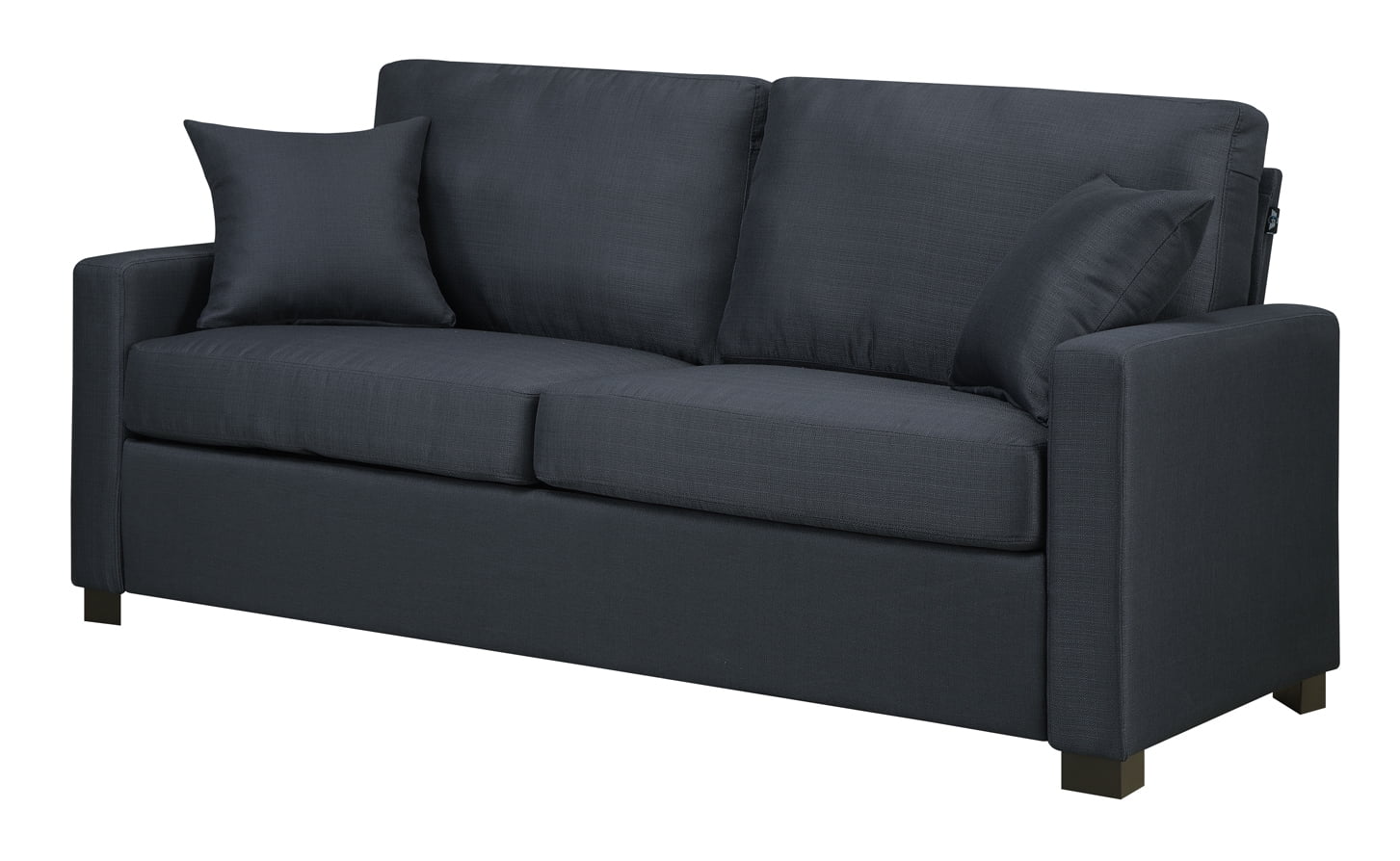 Metro Upholstered Sofa With Accent Pillows Graphite