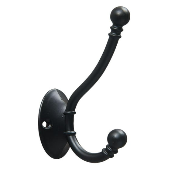 Decorative Metal Wall Mounted Hook for Hanging Pet Leashes Coats Scarfs Bags Keys s Hats Towels, Rustic Country Farmhouse Style Home Decor Black