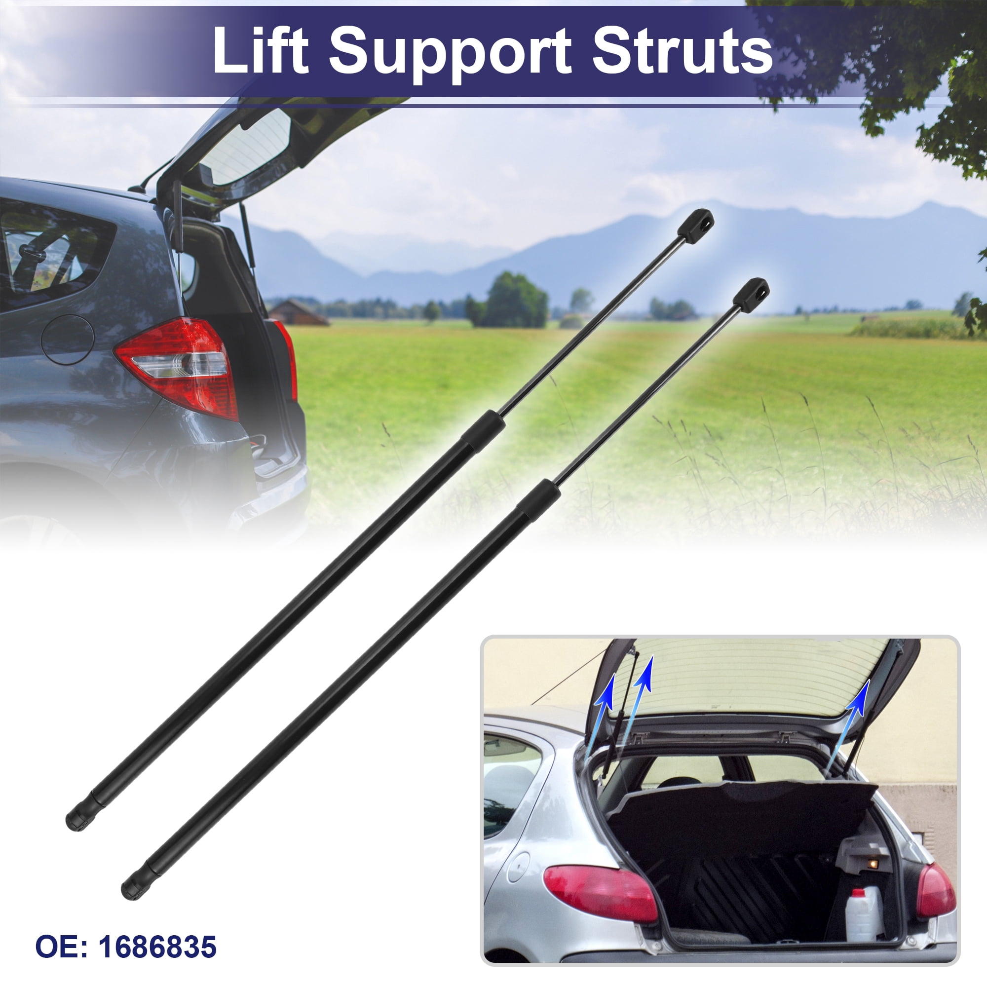 Unique Bargains 2Pcs Rear Hatch Lift Support Struts for Ford C-Max 2013-2016 Black