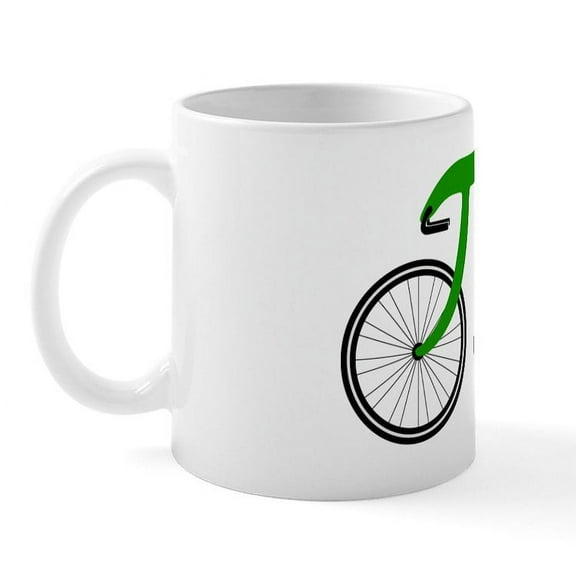 CafePress - Pi Bike Green Mug - 11 oz Ceramic Mug - Novelty Coffee Tea Cup