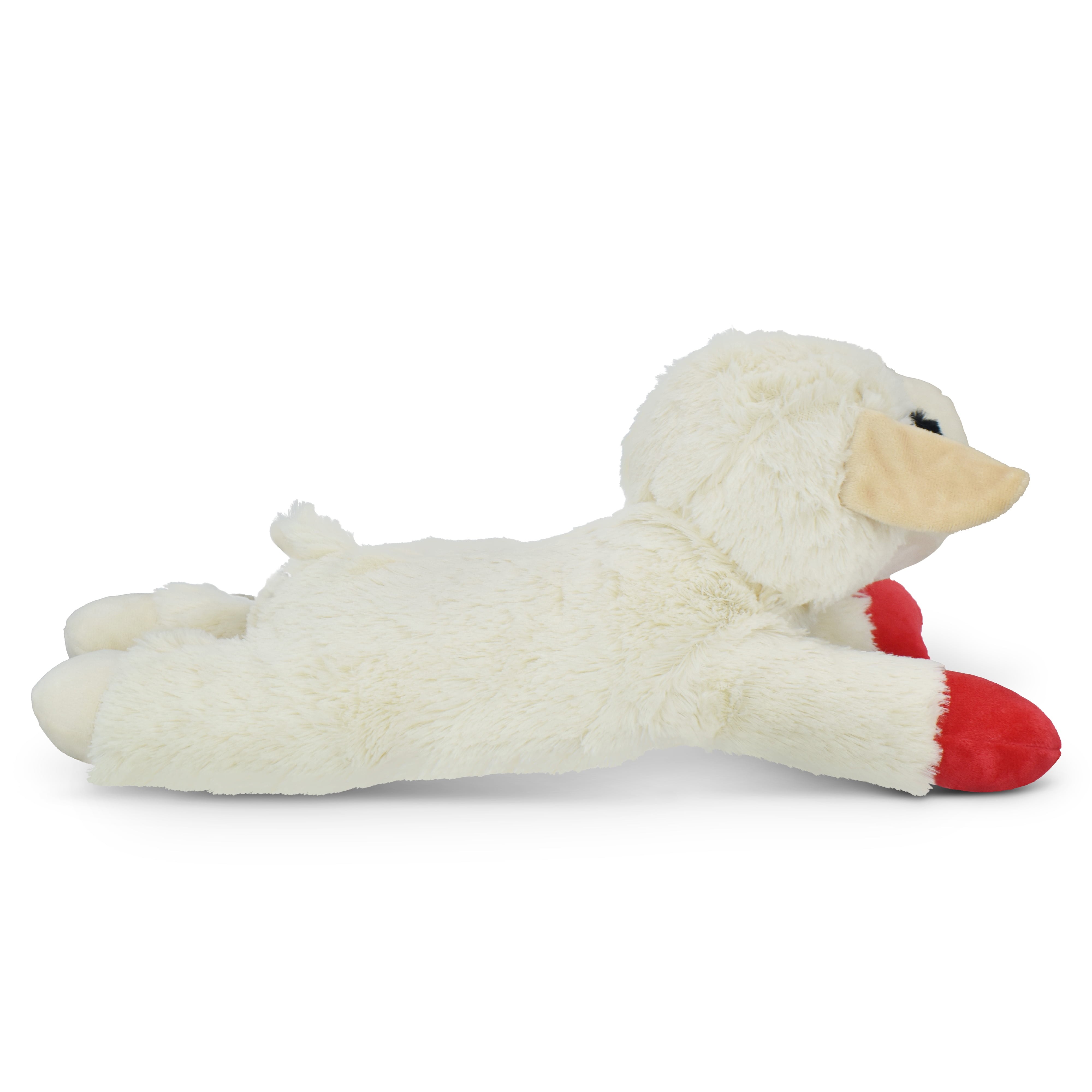 Multipet Jumbo Lamb Chop Plush Dog Toy with Squeaker, 18 inches