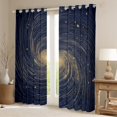 thumbnail image 2 of Manfei Universe Galaxy Black Out Curtains,Geometric Stripe Abstract Curtains Pack of 2 (42x63 Each),Gold Stars Print Bedroom Curtains For Teens,Ultra Soft Home Decor, 2 of 6