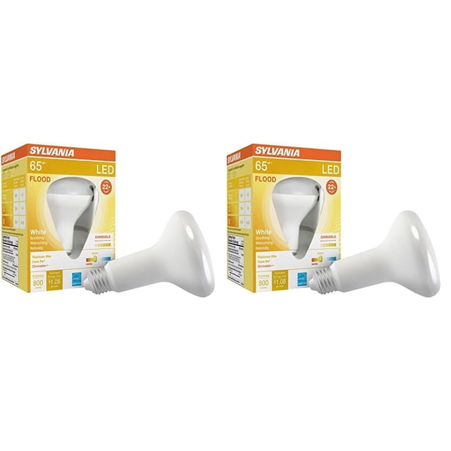 Bombilla LED Sylvania Flood BR30, 9 W, 800 lm, 3000 K, regulable, paquete de 2