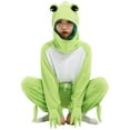 thumbnail image 2 of Women Cartoon Frog Onesie Pajama Homewear One Piece Animal Long Sleeves Hooded Kigurumi Jumpsuit Sleepwear, 2 of 6
