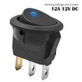 thumbnail image 4 of AutoEC 3pc 12V 20A Car Truck Round Rocker Toggle LED Switch Blue Light SPST On-off Control, 4 of 5