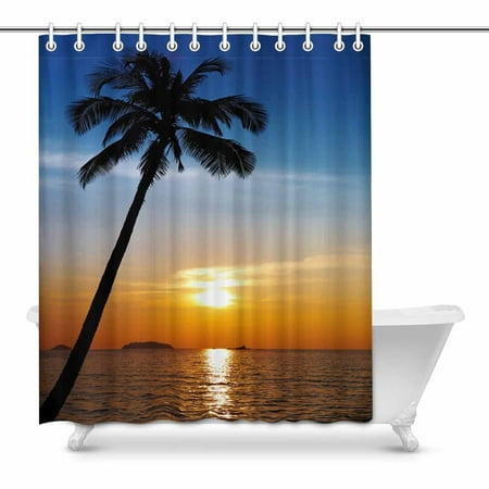 Pop Palm Tree Silhouette At Sunset Chang Island Thailand Shower