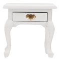 thumbnail image 2 of 1/12 Dollhouse Wooden Furniture Miniature Vintage White Bedside Table Nightstand Model, 2 of 2