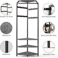 thumbnail image 4 of Bingirl Corner Coat Rack with Shoe Bench Entryway and 12 Double Hooks Corner Hall Tree Corner Clothes Rack with Storage Corner Tree with Organizer Shoe Bench Shelf for Entryway Hallway Closet, 4 of 6