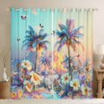 thumbnail image 1 of Erosebridal Rideaux en Palmier de Coco Lot de 2 (42x63), Fleurs Blanches Florales 30 %-50 % Occultants, Décor Ciel de Rêve, 1 of 6