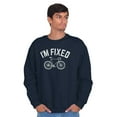 thumbnail image 4 of I'm Fixed Bike Gear Riding Cyclist Men's Big & Tall Crewneck Sweatshirt Brisco Brands 4X, 4 of 5