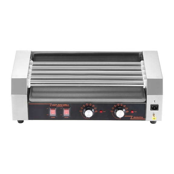 KFFKFF Sausage Roller, 12 Sausage 5 Rollers, Constructed from Stainless Steel, 750W Sausage Grilling Machine with Two-Tier Temperature Regulation, Detachable Oil Drip Pan, Suitable for Parties