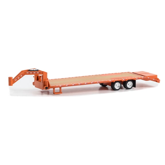 1/64 Gooseneck Trailer, Orange with Red & White Conspicuity Stripes, Hobby 30486