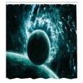 thumbnail image 3 of Ambesonne Space Shower Curtain, Solar System Star Scenery, 69"Wx84"L, Teal, 3 of 5