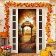 thumbnail image 5 of Fall Door Cover Thanksgiving Door Cover 35X78Inch Autumn Maple Leaves Pumpkin Door Banner for Front Door Farmhouse Harvest Festival Photo Background Decorations for Thanksgiving Holiday Party, 5 of 7